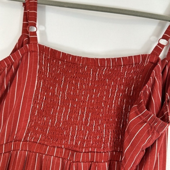 Torrid Rust Orange Stripe Challis Wide Leg Jumpsuit - Picture 11 of 15